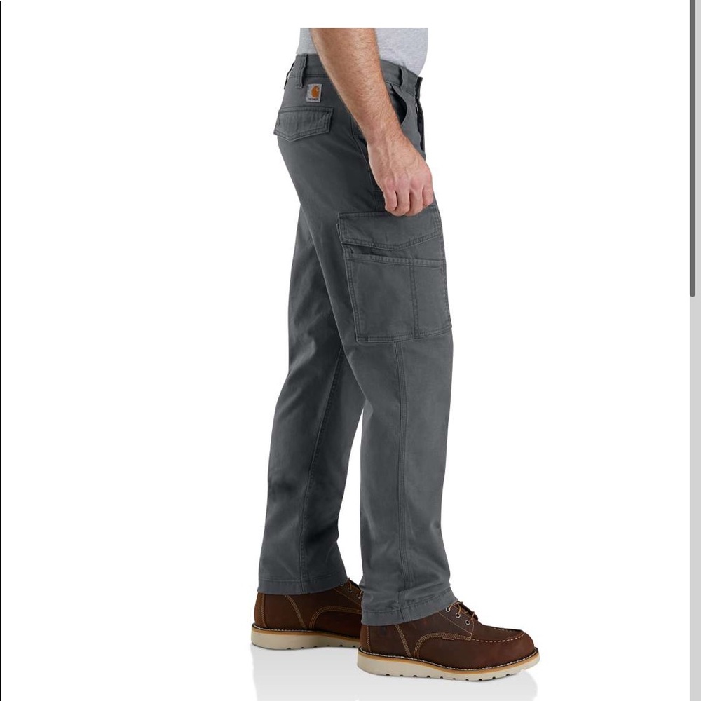 NWT- NAVY - RUGGED FLEX® RELAXED FIT CANVAS CARGO WORK PANT